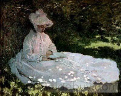Young Girl Reading--Claude Monet Pictures, Images and Photos