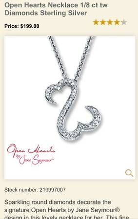 Details about Kay Jewelers Open Heart Necklace + Box  Bear