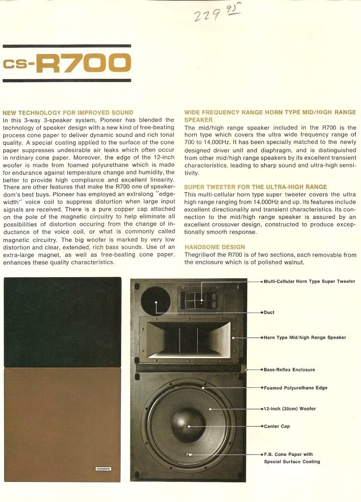 pioneer cs r700 speakers