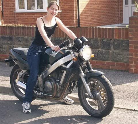 A Girl from Delhi driving Her Honda bike