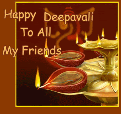 Happy Deepavali To All My Friends Text Greetings Glitter Graphics Gifs Animations Pictures, Images and Photos