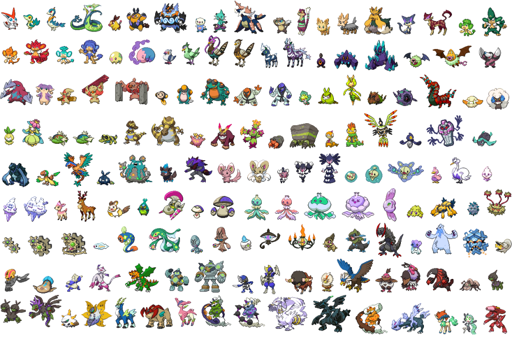 [Click to enlarge] Pokemon Black and White Sprite Images. Seems pretty cool.