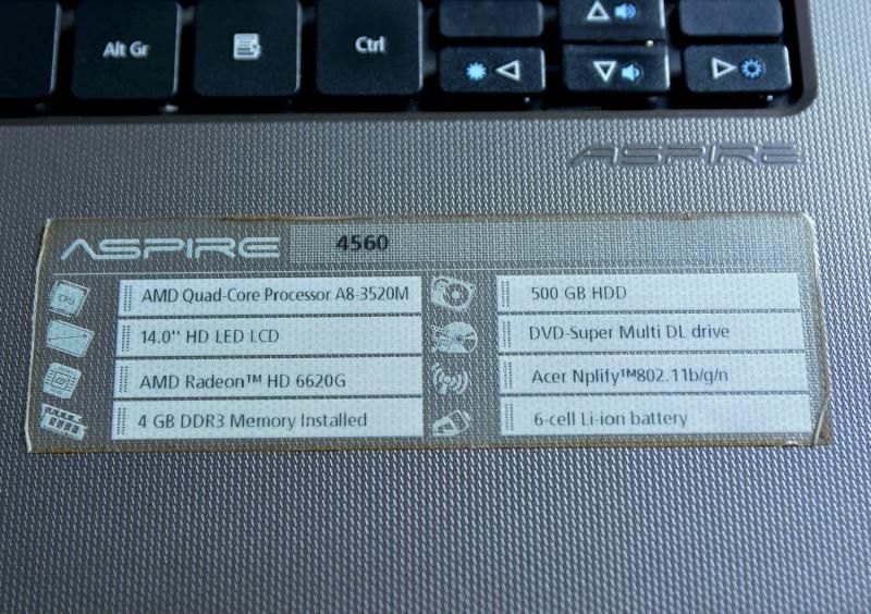 Cần bán Laptop Acer 4560 máy đẹp - 1