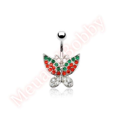 Cat Face Navel Ring Belly Button Bar Body Piercing Jewellery