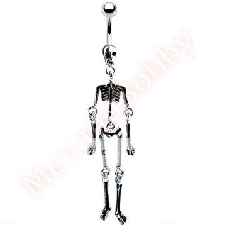 product name black skeleton navel dangle specifications 316l surgical 