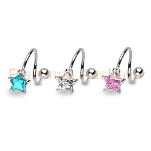 *Aqua CZ Heart /& Wings* 14G Belly Ring Body Jewellery