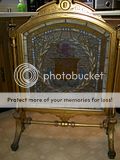 Beautiful Antique Leaded Stained Glass Firescreen  