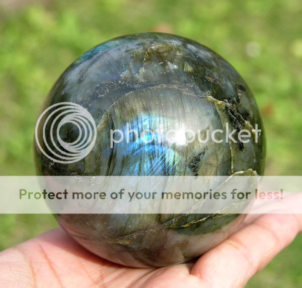    Blue Golden Flash Labradorite Gemstone Sphere(Polished   Rough