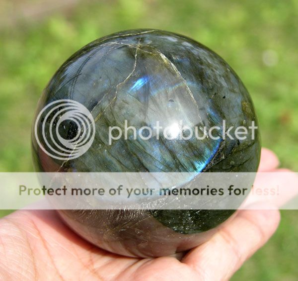    Blue Golden Flash Labradorite Gemstone Sphere(Polished   Rough