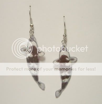 Black and White Acrylic Koi Fish Earrings   