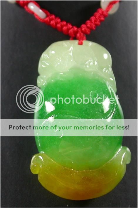 Green Yellow JADE PENDANT Monkey 8 diagram Yuan bao 879947  