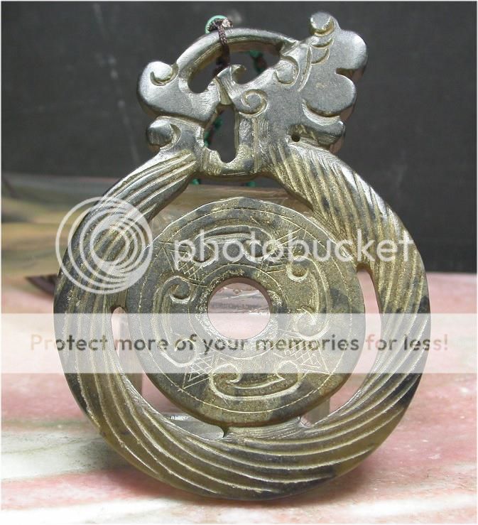 CHINESE Brown JADE Pendant OLD Dragon 882776  