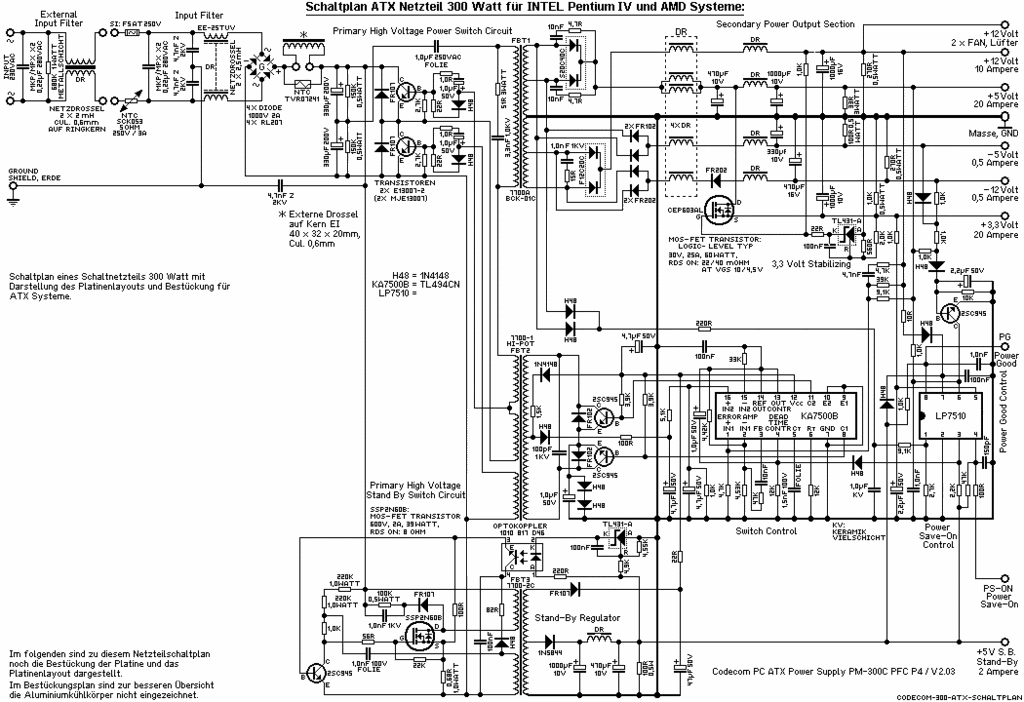 Схема блока питания lp7510