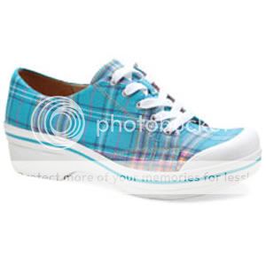 Dansko Womens Veda Plaid Blue Canvas Oxford EU 38 US 7.5  