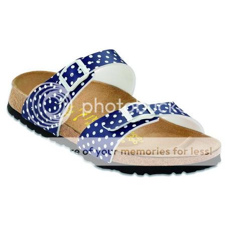 Papillio Womens Sydney Polka Dots Blue Birko Flor EU 40R US 9