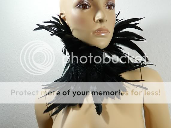 Federkragen schwarz Federhalsband Gothic Burlesque Kragen Halskrause