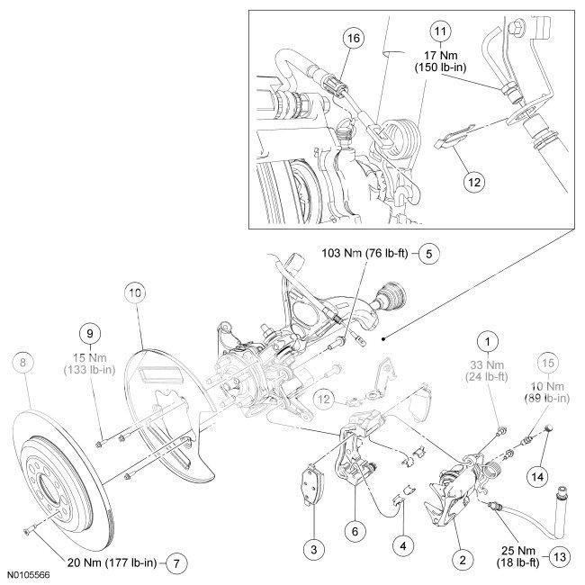 Front and rear caliper anchor bolt torque specs - Ford Flex Forum